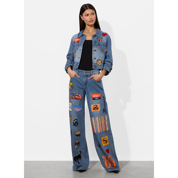 Alice + Olivia X BRONCO JEFF DENIM JACKET XL - Picture 2 of 14